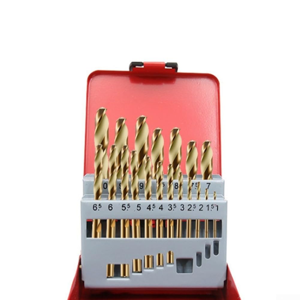 Set di punte da trapano, strumenti intaglio, pacchetto elicoidali al cobalto 19 pezzi M35 con gambo dritto for forare acciaio inossidabile, metalli duri, ghisa, rame, alluminio