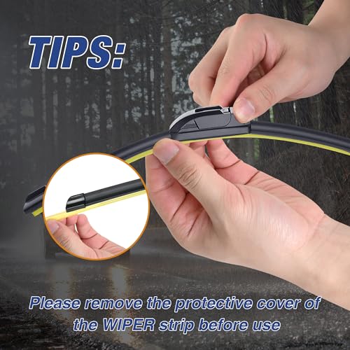 Image of Silicone Wiper Blades 22 inch 2 Pack Replacement for 2024-2009 Ford F-150, 2023-2008 Expedition,2006-1999 Chevy Silverado,13-06 Impala,20-15 Tahoe Automative Replacement Windshield Wiper Blades