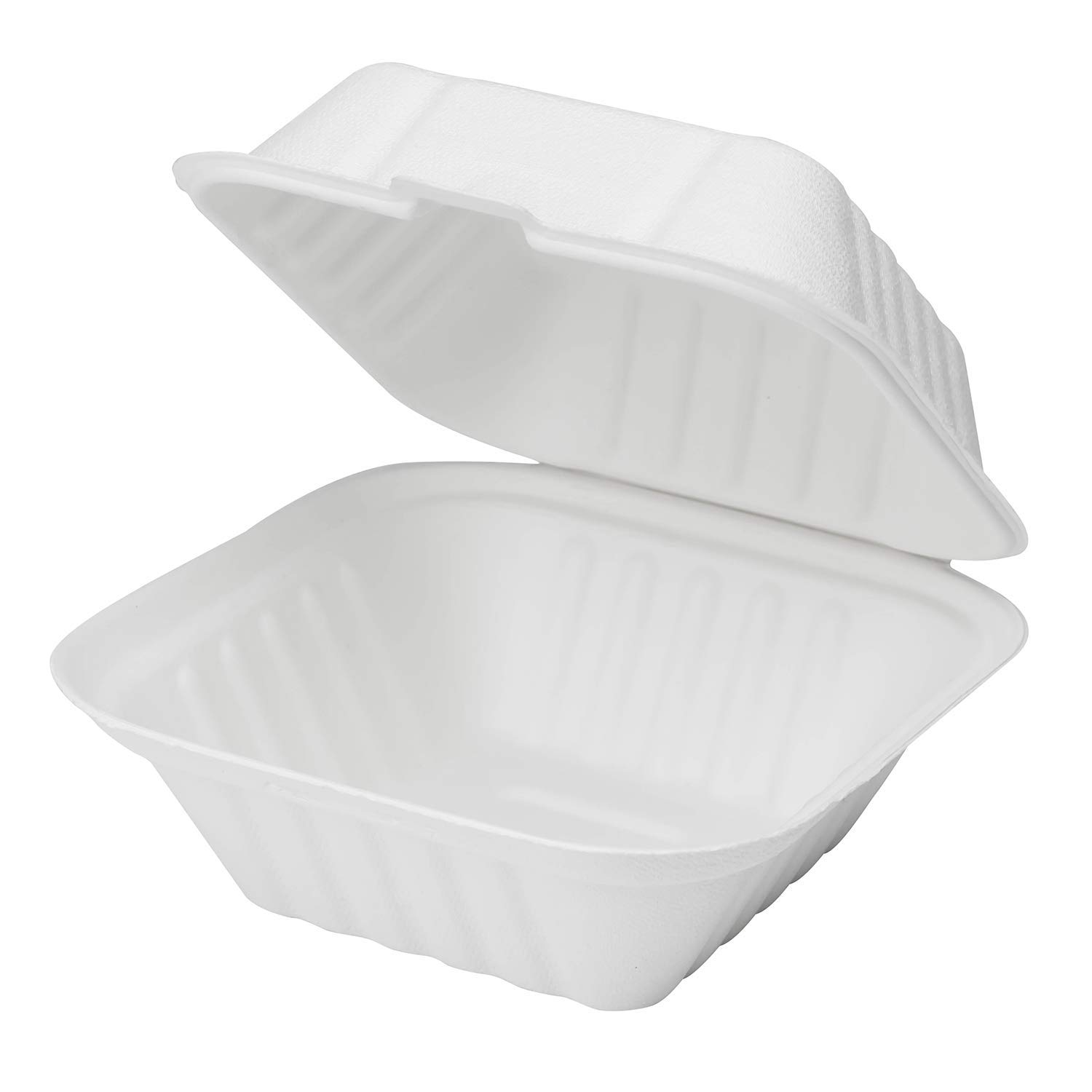 Amazon Com Karat Earth Ke Bhc66 1c Earth Bagasse Hinged Clamshell Container 6 X 6 Pack Of 500 Industrial Scientific