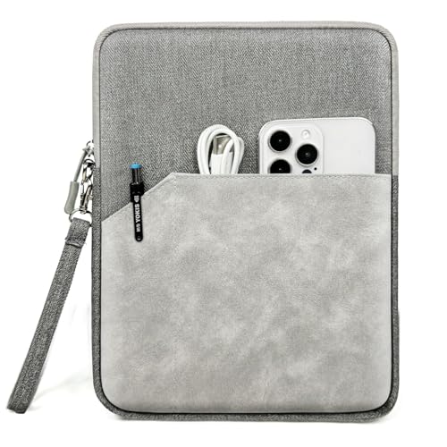 Image of MOCA Universal Polyester 7-8 Inch Tablet Sleeve Case Cover: Fits Amazon Kindle, Paperwhite, Kindle Fire, Apple iPad mini, Lenovo M8, Samsung Galaxy A7 Lite, (6 inch to 8 inch Devices) (Ash Grey, 7-8 inch)