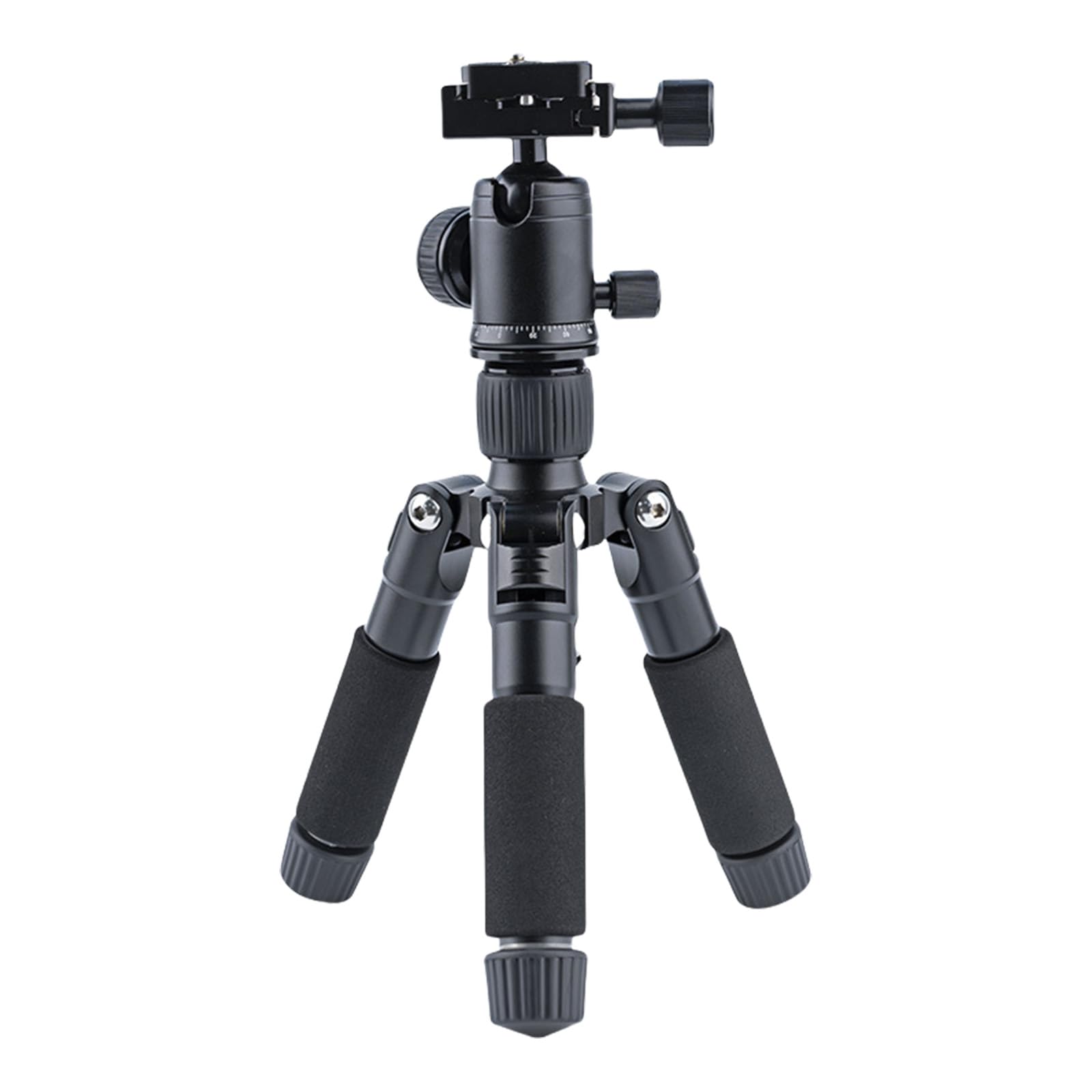 Treppiede regolabile in lega di alluminio con piastra a sgancio rapido e gambe retrattili per stabile e flessibile treppiede leggero per fotocamera e smartphone