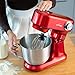 LEHMANN Küchenmaschine mit Zubehör-Set, 1500W, Rührmaschine mit 12 Geschwindigkeiten, 5L Rührschüssel, Überhitzungsschutz, Rutschfest, Knetmaschine mit 3 Rühreinsätze und Spritzschutz, Rot