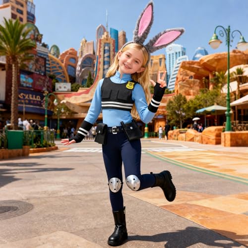 Disfraz infantil de policía para niñas 6-7 años miniatura 5