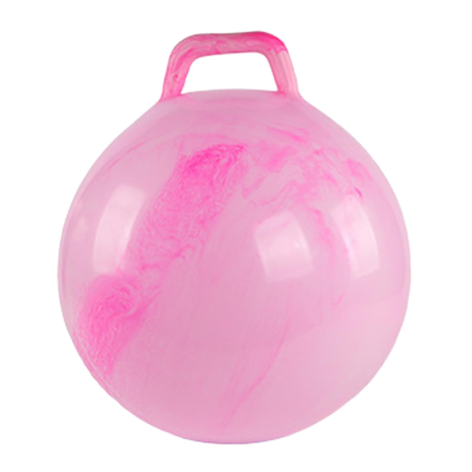 Space Hopper for Teens & Adults 16+, 18 Inch Hopper Ball with Handle Bouncy Hopper, Marble Pattern Inflatable Bouncy Ball for Indoor & Outdoor Fitness (Pink)