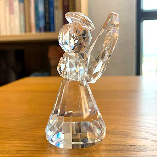 Jinshiy Crystal Glass Angel Figurines Paperweight Art Craft Lovely Crystal Table Ornament Home Decorations Great Kids, Clear, 6X4X8.3Cm(2.36X1.57X3.27Inch） #TOP2
