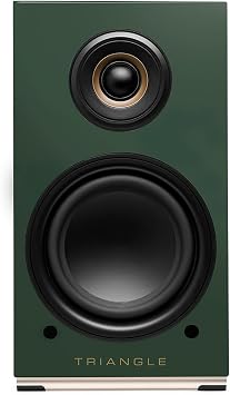 Triangle - AIO TWIN Active Speakers - Wi-Fi & Bluetooth Bookshelf Speakers with 2x50W Amplifier - HD Audio - PHONO/Platinum Inputs + Optical TV - 165 x 304 x 235 mm - English Green (Pair)