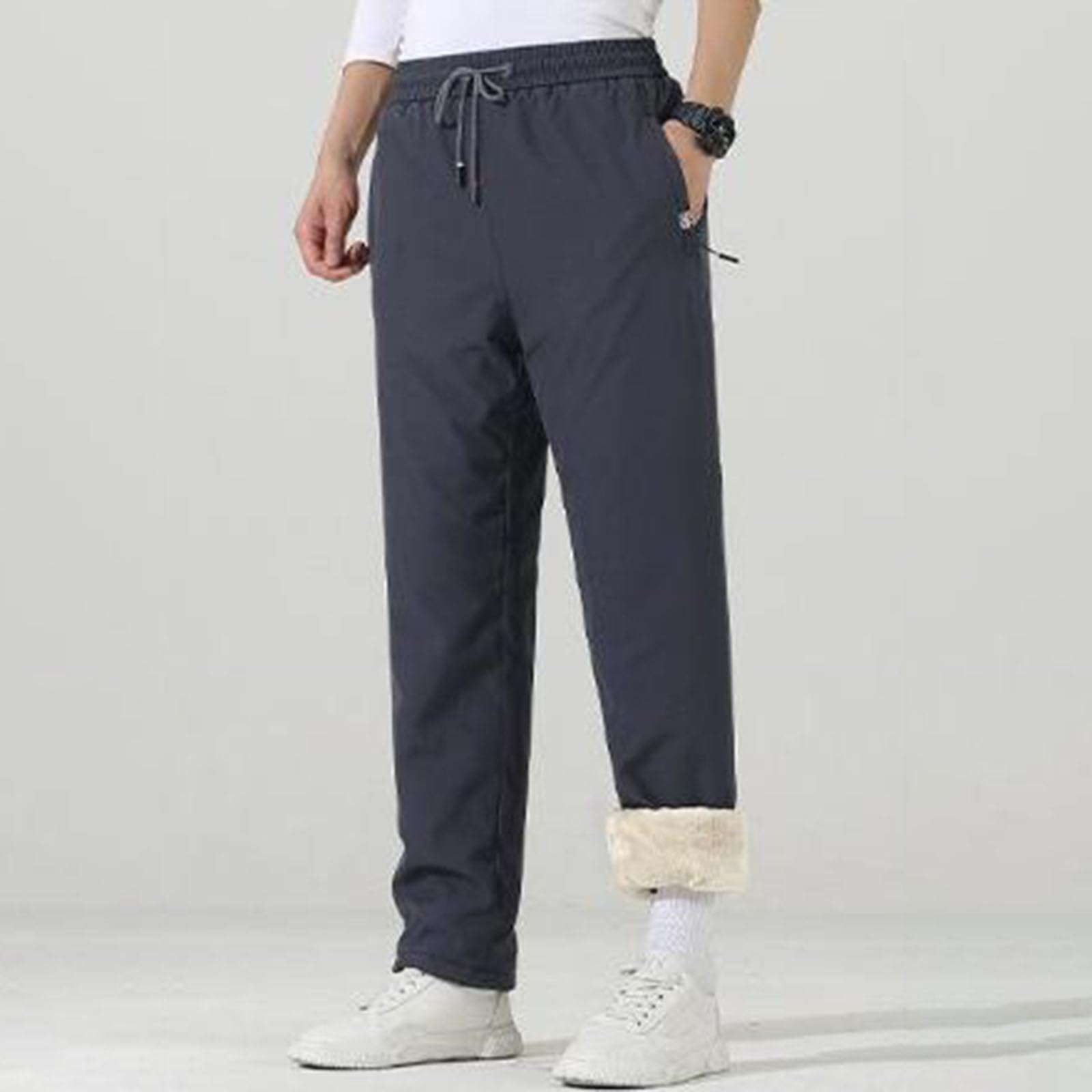 Pantalones de Entrenamiento de Polar de Cordero, cálidos, Resistentes al Viento y de Invierno para Hombre