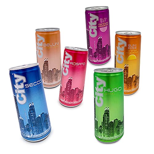 City Probierbox Mix je 2xRosato, Hugo, Secco, Bellini, Sunrise Orange, Sunset Maracuja (12 x 200ml)