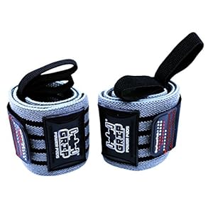 Grip Power Pads Wrist Wraps 2 Wraps for Weight Lifting Wrist Support Cotton Wraps Gym Bandage Straps for Men & Women Premium Quality & PRO Rubber