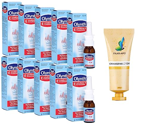 Olynth Nasenspray 0 1% Sparset 10 x 15 ml inkl. einer hochwertigen Handcreme Marke Faar Apo