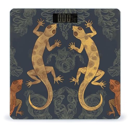 Báscula Digital Gecko Lizards de Vidrio Templado para Baño miniatura 1