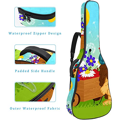 Housse guitare basse acoustique imperméable motif hérisson
