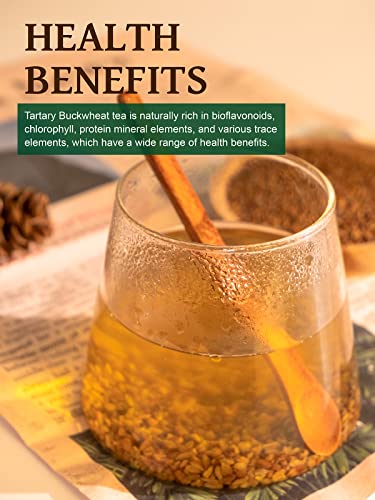 Image of TeeLux Tartary Buckwheat Tea, Roasted Buckwheat Groats, Caffeine Free, 14oz | High Mountain Roasted Buckwheat Groats, Nutty & Toasty Flavor, Loose Leaf, Sugar Free, Enjoy Hot or Iced