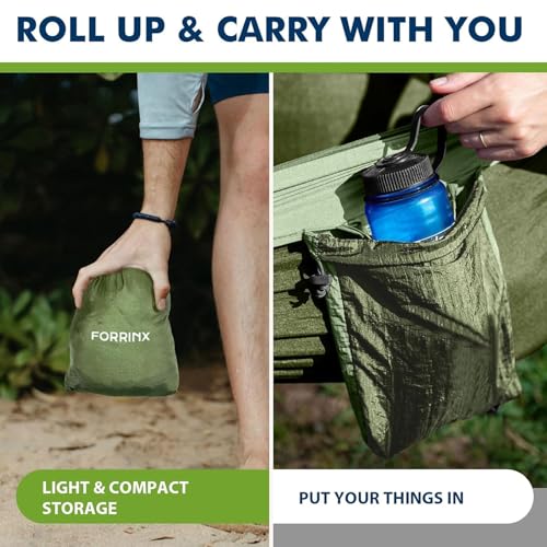 Hängematte Outdoor Camping Hängematten 2 Personen 300 x 200 cm Ultraleicht Tragbar Reise Hängematte bis 300 kg Tragfähigkeit Fallschirm Nylon Garten Strand Doppelhängematte Atmungsaktiv Hammock