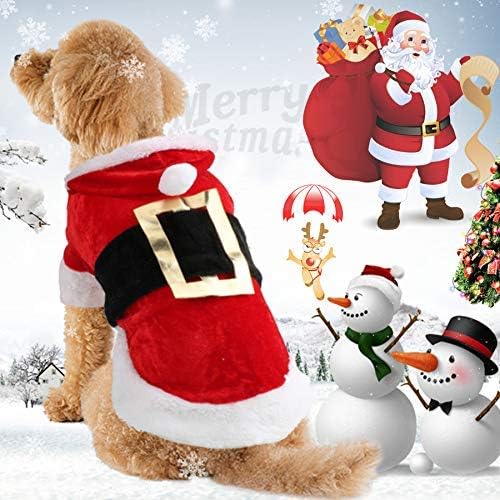 Idepet Santa Dog Costume Christmas Cotton Pet Clothes Cat Costumes Winter Hoodie Coat Clothes Dog Pet Clothing Chihuahua Yorkshire Poodle