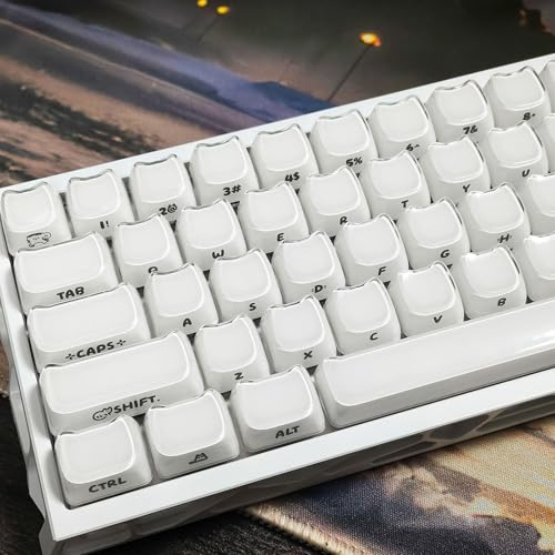 Clavier de Jeu Mecanique sans Effacement - Keycap Chat 119 Touches Impression Laterale - 2