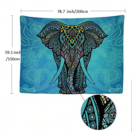 Ulticool - Elefant Bohemian Hippie Ibiza Style - Wandteppich - 200x150 cm - Poster - Verzierung - Hippie Zubehör - Dekoration - Tuch - Malerei - Raumteiler Vorhang für Bett, Wand oder Decke