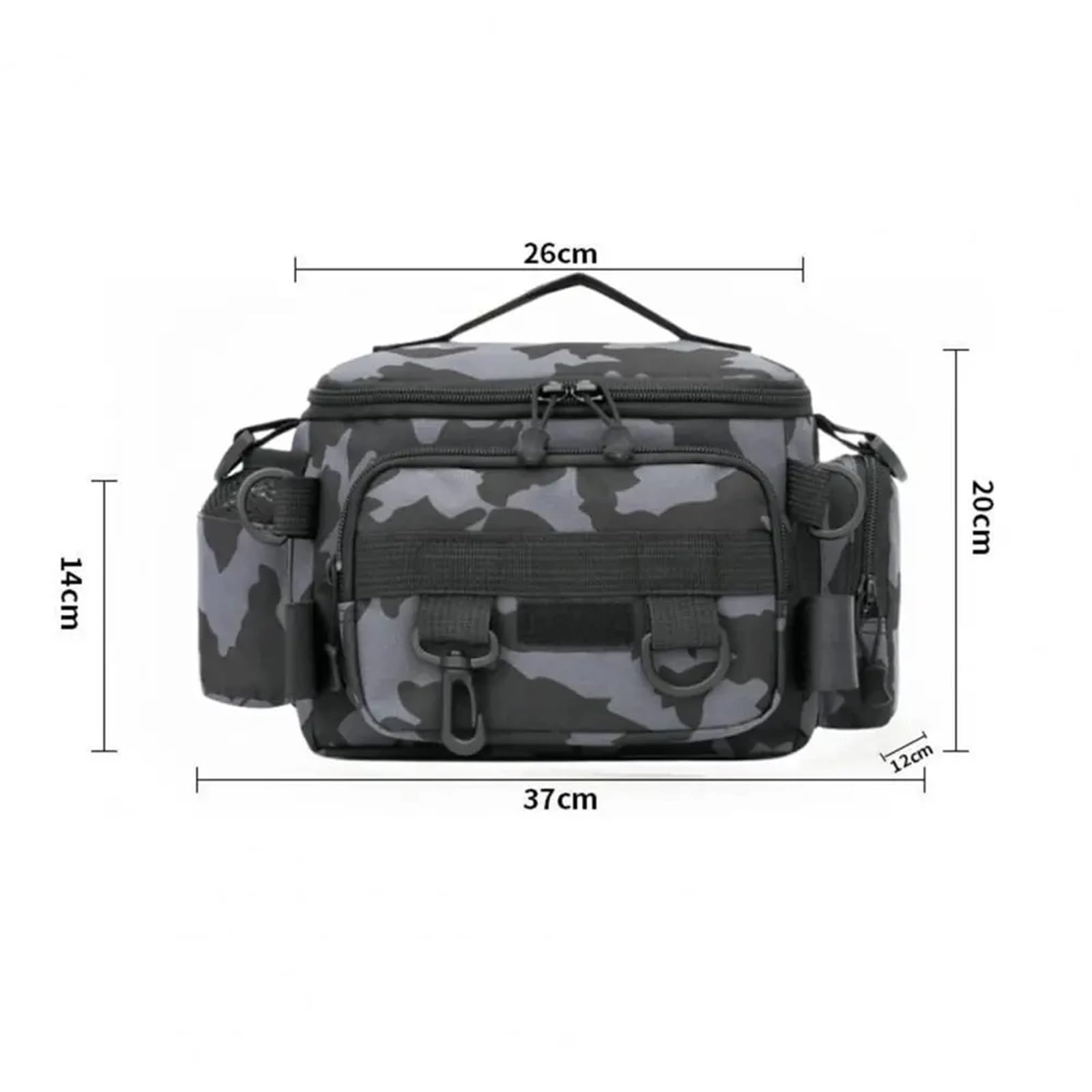 Borsa per Canna da Pesca Attrezzatura da pesca, borsa a tracolla, portaoggetti, portacanna portatile, sportiva for esterni, a volo(B - Dark Night)