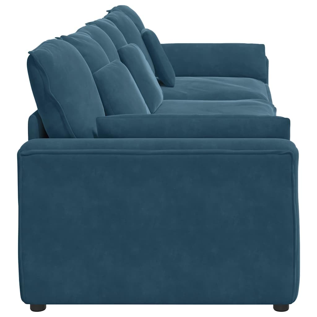 Modułowa sofa z poduszką, niebieska, 3-częściowa sofa narożna, zestaw wypoczynkowy z tapicerowanym narożnikiem, elastyczna rozbudowa, do salonu, lounge, kina domowego, element siedziska