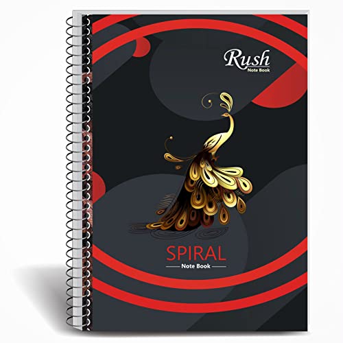 Image of Rush Rough A4 Spiral Notebook 400 Pages | Unruled Notebook | 400 Pages Notebook Plain | Pack of 1 | Spiral Register (400 Pages, Unruled (Plain))