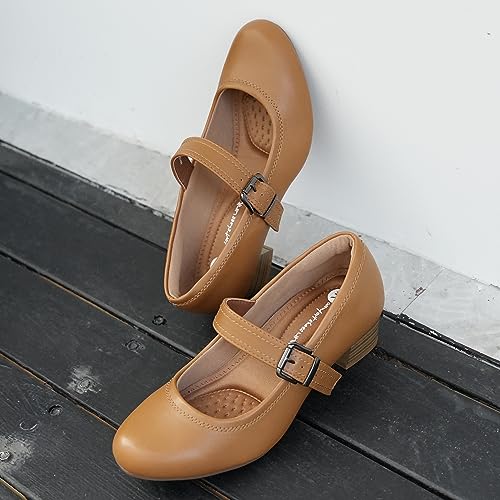 Image of Ortho+rest Women Orthopedic Bunion Mary Jane Dress Shoes | Bunion-bliss Dressy Pumps, Low Chunky Heel, Round Toe, Comfortable for Work & Office Professionals