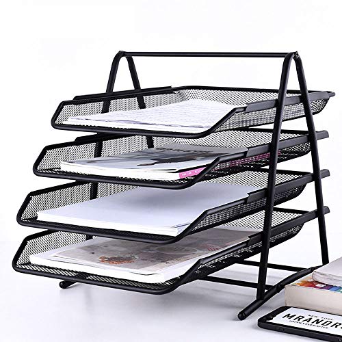 Support de fichier en métal A4 avec bac de stockage quatre couches
