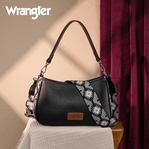 Image of Wrangler Western Shoulder Bag for Women Small Purse Aztec Hobo Bag HandBag with Detachable Strap