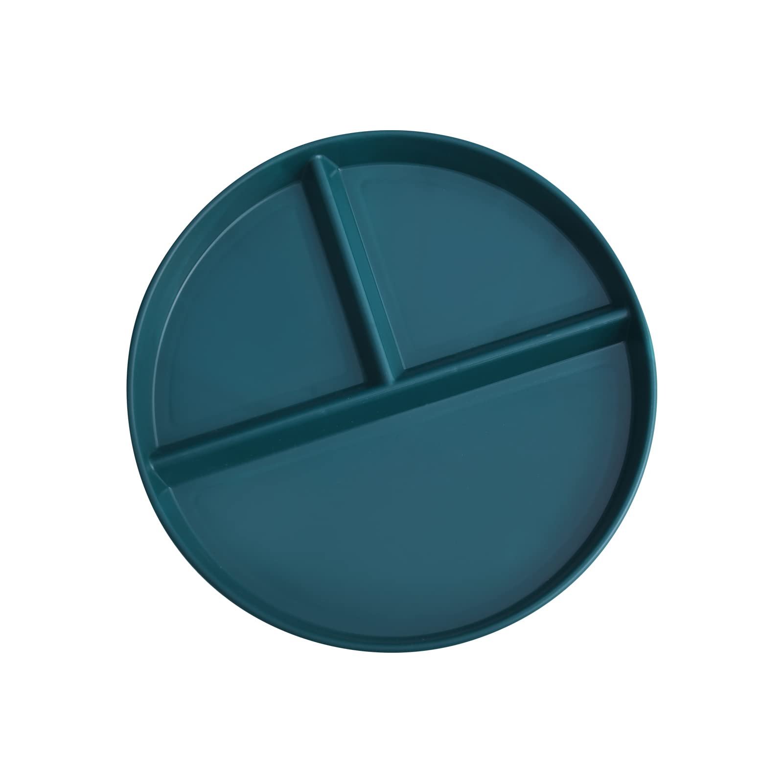 YBOBK HOME Portion Control Plate For Adults Weight Loss, Round Bariatric Portion Control Plate, Reusable Plastic Divided Plate With 3 Compartments, Dishwasher & Microwave Safe (Green 1 Pcs)