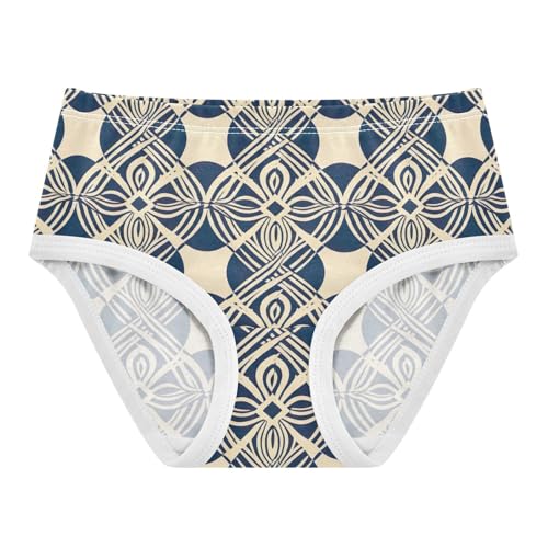 Abstract Organic Beige Navy Blue Toddler Underwear Floral 2t Cotton Panties Little Girl Stylish Briefs Kids Undies