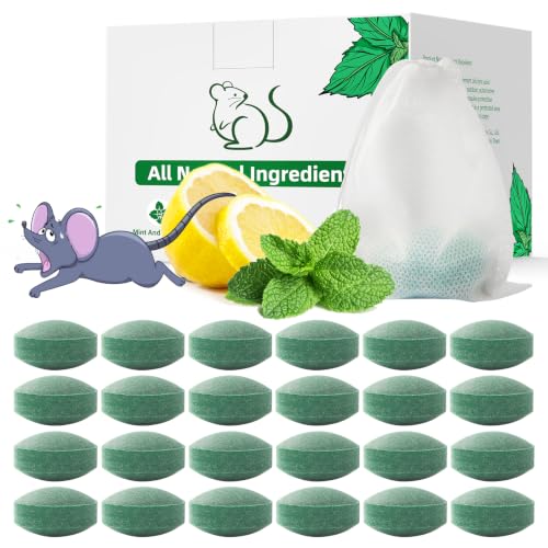 Pest Rodent Repellent, 24 Pack Peppermint Oil Repellent for Mouse Rats Spider Roach Ant Squirrel...