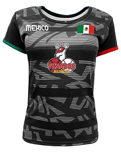 Women Jersey Mexico Venados de Mazatlan 100% Polyester Black/Grey (Small)