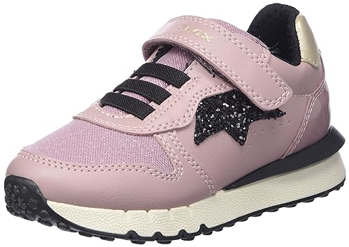 Geox J Fastics Girl C Zapatillas para niña, Rosa Antigua Negra, 30 EU