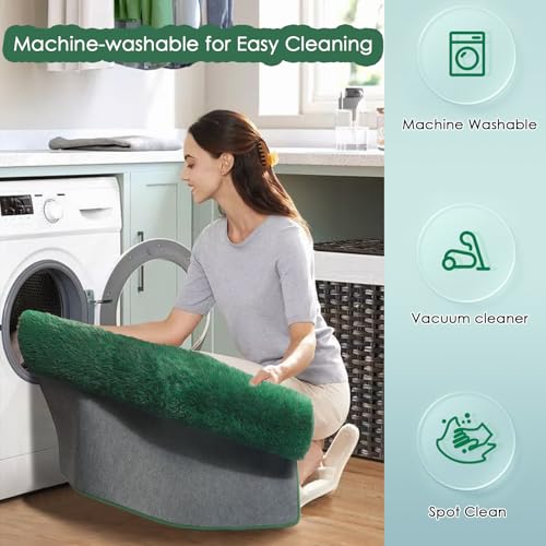 Amdrebio Dark Green Large Living Room Rug 6x9, Fluffy Area Rugs for Bedroom, Soft Fuzzy Shag Rug for Kids Playroom Dorm, Thick Big Modern Rugs for Living Room Decor, Plush Cool Emerald Green Carpet