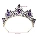 SHYYOULQE Fashion Purple Vintage Crown Wedding Luxury for Rhinestone Stone Headband Hair Jewelry Decoration Crow Hair Hoops for Women