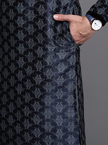 Image of Manyavar Men's Self Design Printed Kurta Set (2pcs)