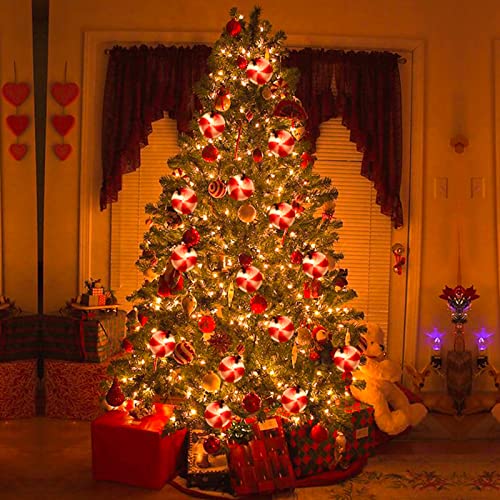 Cbebew Candy String Lights, 8.5Ft Fun String Lights With 10 Round Lollipop Light, Red Sweet Sugar Lights For Indoor Outdoor Home Bedroom Patio Halloween Thanksgiving Christmas Tree Decor, Green Wire #TOP5
