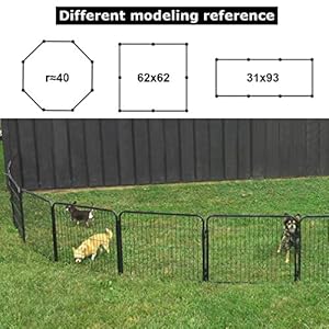 Bms dog playpen 8 panels 40 inches dog pen extra large indoor outdoor back or front yard cage fencing doggie rabbit cats outside fences with door fence playpen heavy duty exercise pen dog crate black   cucciolini doodles