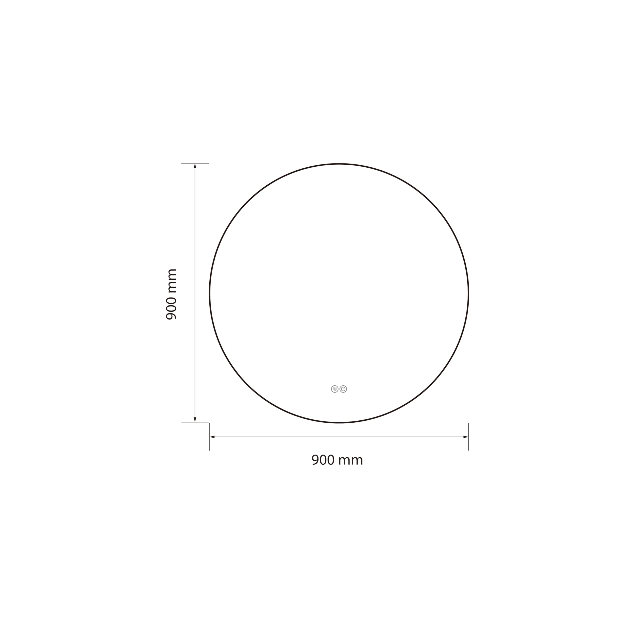 Miroir Salle de Bain LED Rond 90cm Anti buée avec Cadre Noir LB-4647BA -LuxuryBain