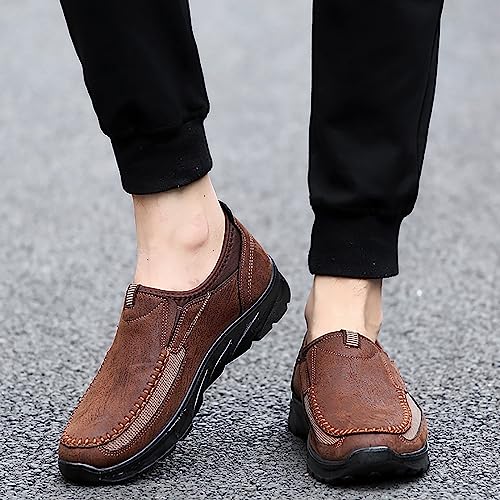 Hbeylia Men's Dress Sneakers Oxfords Business Casual Walking Shoes Fashion Round Toe Slip On Tennis Comfortable Wingtip Outdoor Versatile Walking Shoes3