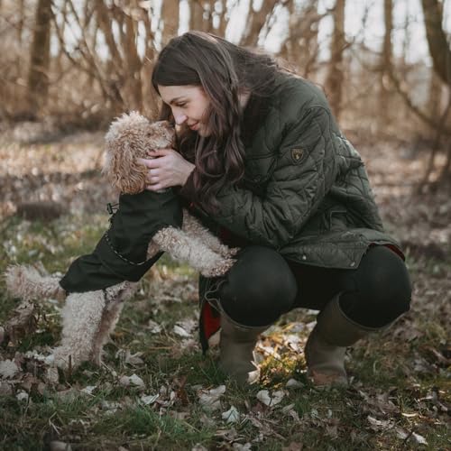HUNTER Hunde-Regenmantel Milford, Farbe: schwarz, ergonomische Passform für optimalen Schutz, individuell verstellbar, Reißverschluss für Geschirrträger, pflegeleicht & waschbar bei 30 °C, Größe: 35