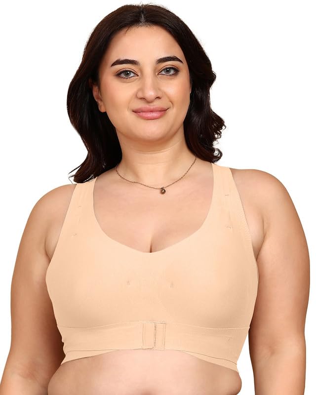 Image of Tweens Cotton Bonded Seamless Lightly Padded Invisi-Gym Bra | Full Coverage | Elastic-Free Comfort | Wire-Free | Elastic-Free | B-C-D Cup Sizes (Pack of 1)