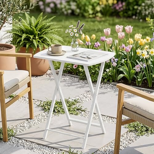 HOOBRO Beistelltisch Klappbar, Kleiner Sofatisch, Tablett Tisch, Kaffeetisch TV Tray im Industriestil… – Ansicht 4