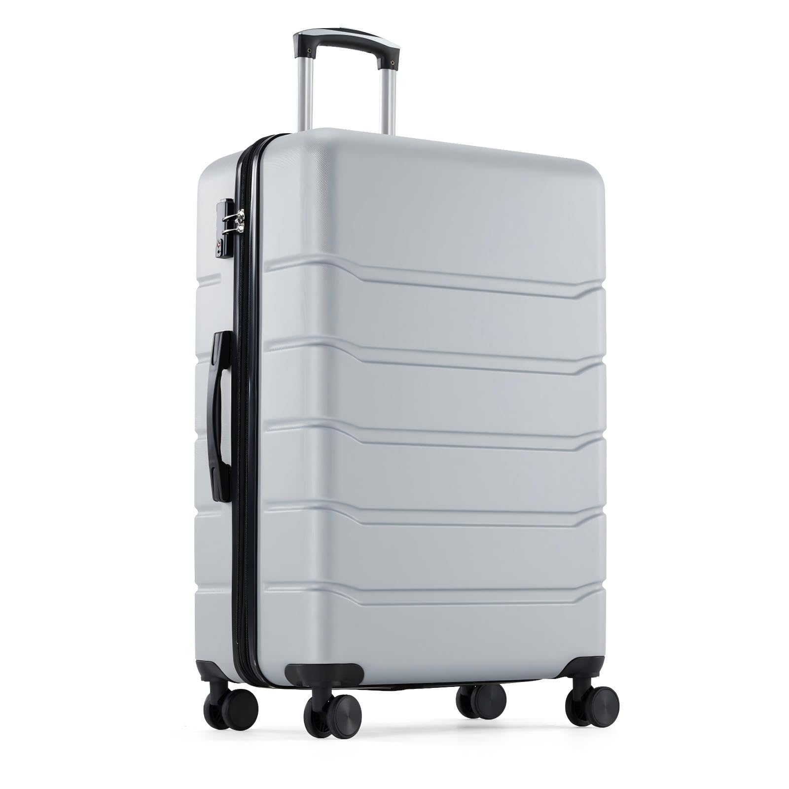 OLIXIS 24 Inch Carry-On Suitcase, Hardside Rolling Luggage, Light Grey
