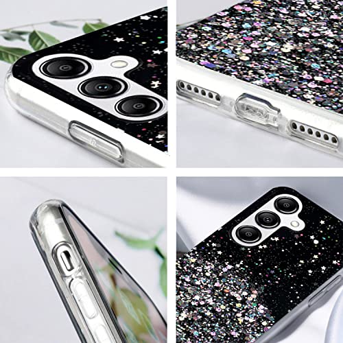 Yarxiawin Phone Case for Samsung S23 FE, Glitter Bling Design for Samsung Galaxy S23 FE Case Clear Silione Soft Aesthetic Slim Cover Pink Cute for Women & Girls (Black) by Yarxiawin - Image 3
