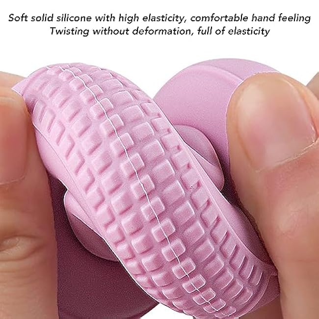 Grip Strength Trainer, Lightweight Soft Silicone Pink Hand Grip Strengthener Ring for Rehab, Arthritis, Carpal Tunnel