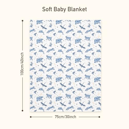 Image of GLLQUEN BABY Blanket，Muslin Cotton Front，Minky Back，30x40 | Soft crib blanket for infant toddler boys & girls. Perfect nursery throw blanket for stroller, travel & baby shower gifts