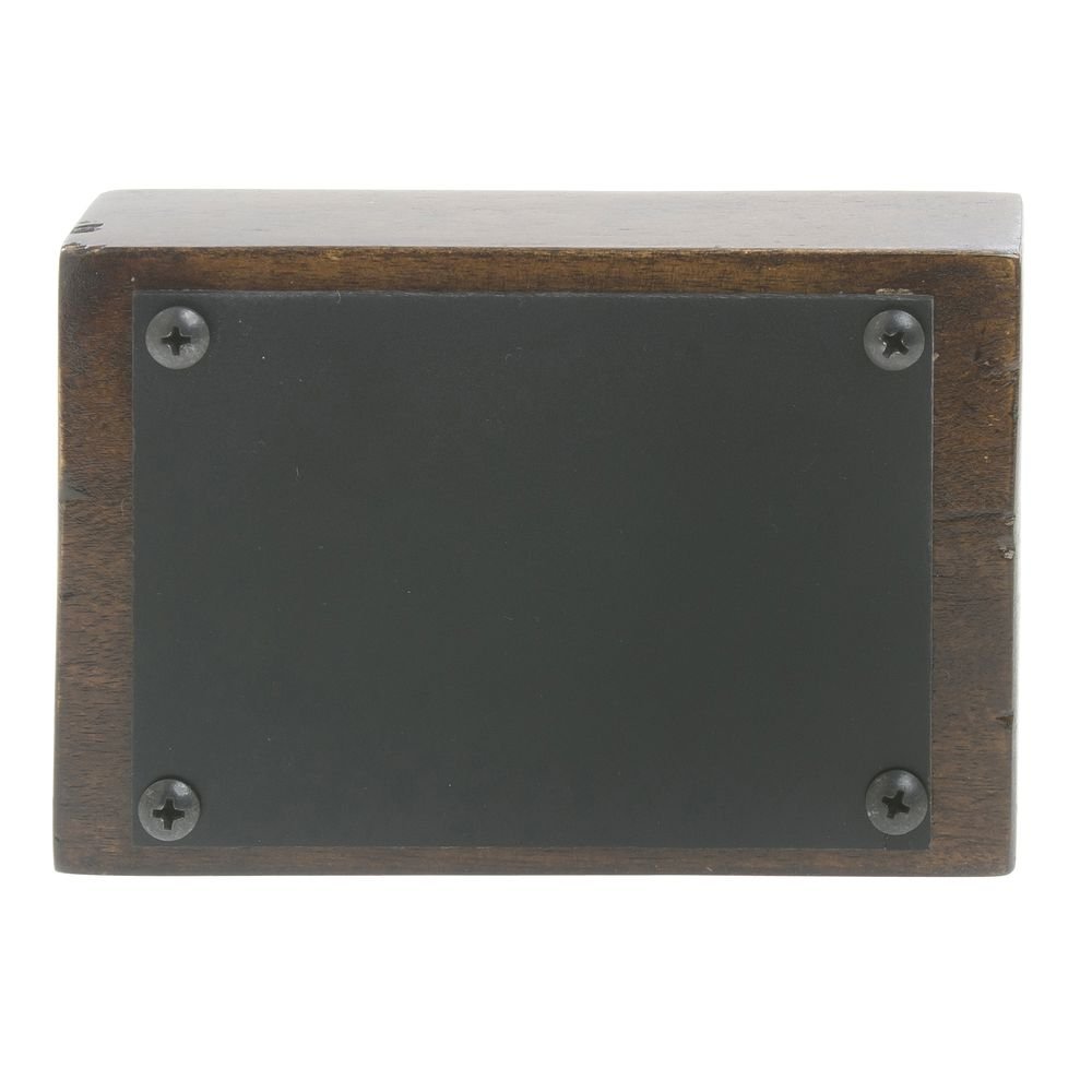 Chalkboard Sign Mango Wood Block - 6"L x 1 3/4"W x 4"H by HUBERT – Wood, Brown, Model MDA-H417-02
