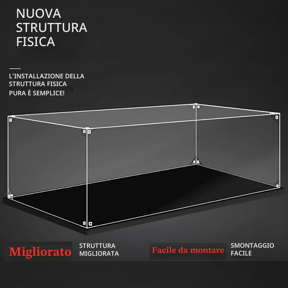 Teca Vetrina Espositiva per Lego Macchina da Scrivere 21327 Modello‌ | 35x30x20 cm, 2mm, Antipolvere, da montare, Vetrinetta Acrilico Trasparente per Collezionismo, Modellini, Statue