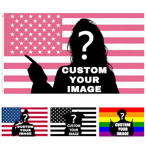 Drapeau Personnalisé - 2 × 3/3 × 5/4 × 6/5 × 8 FT Faites votre propre drapeau - Décoration pour Vacances Noël, Fêtes, Événements, jardin extérieur