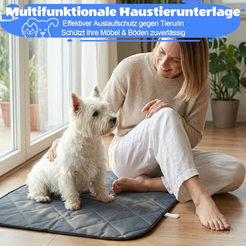 Qibivfo 3 Stück PIPI Matten für Hunde, 45×60 cm Waschbare & Schnell Saugfähige Welpenunterlagen, Wiederverwendbare Welpen Unterlagen, Puppy Pads für Hunde, Katzen, Meerschweinchen & Kleintiere